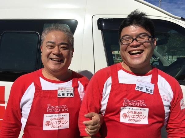 仙台拠点でも山田さん(左)、渡部篤彦さんが住民と一緒に現場を支えている。