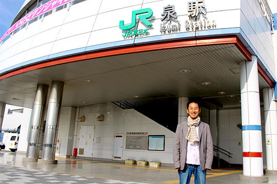 8時上野発の特急ひたち3号に乗車し、10時過ぎに泉駅で坂本さんと合流しました